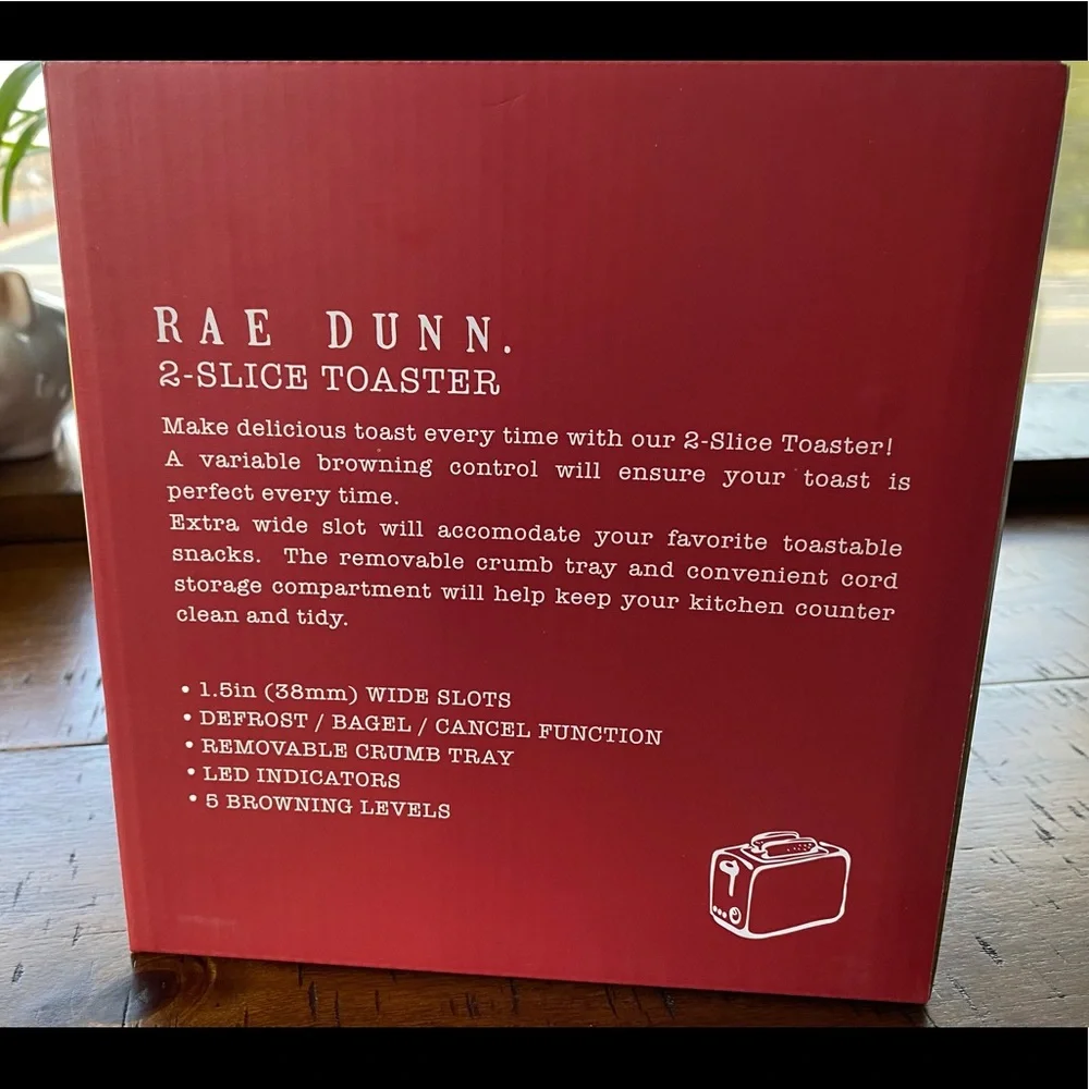 •NIB•Rae Dunn ‘JOY’ Toaster- Red Holiday Print❄️